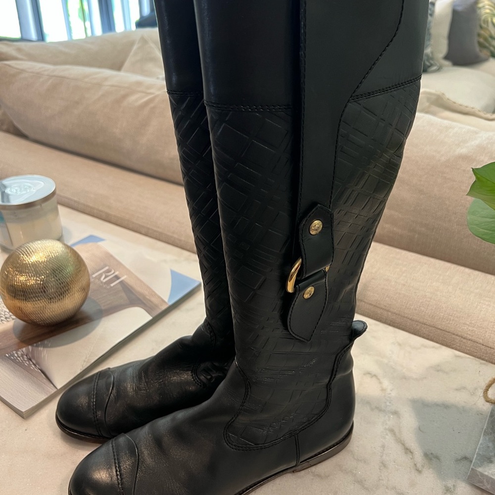 BURBERRY NOVA CHECK Equestrian Signature Riding Boots Size 39.5 - Picture 3 of 16